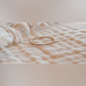 handmade 14k gold filled beaded stacking ring